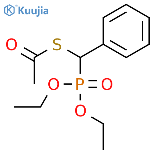 Ethanethioic acid, S-[(diethoxyphosphinyl)phenylmethyl] ester structure