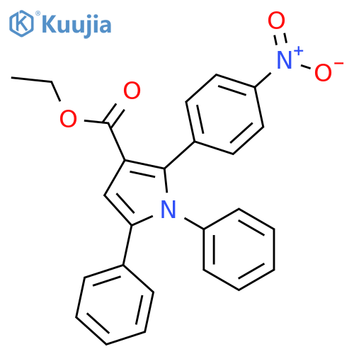 1H-Pyrrole-3-carboxylic acid, 2-(4-nitrophenyl)-1,5-diphenyl-, ethyl ester structure