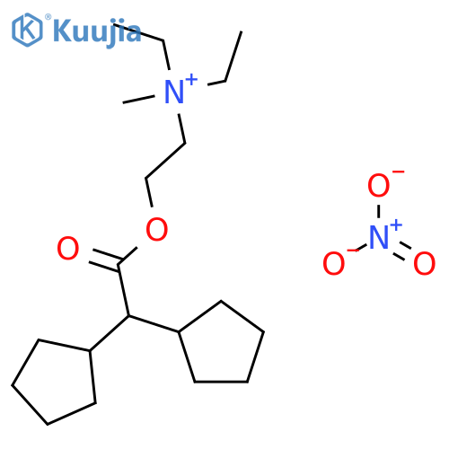 2-[(dicyclopentylacetyl)oxy]-N,N-diethyl-N-methylethanaminium nitrate structure