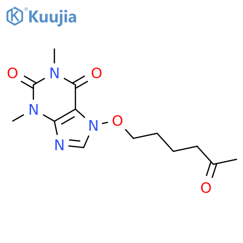 1H-Purine-2,6-dione, 3,7-dihydro-1,3-dimethyl-7-[(5-oxohexyl)oxy]- structure