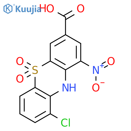 10H-Phenothiazine-3-carboxylic acid, 9-chloro-1-nitro-, 5,5-dioxide structure