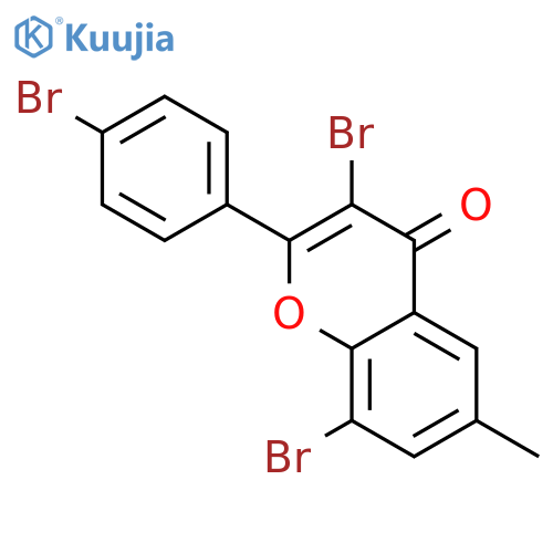 4H-1-Benzopyran-4-one, 3,8-dibromo-2-(4-bromophenyl)-6-methyl- structure