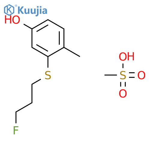 Phenol, 3-[(3-fluoropropyl)thio]-4-methyl-, methanesulfonate structure