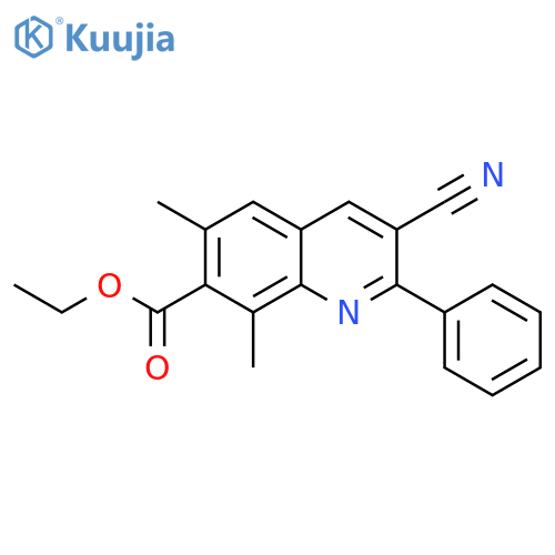 7-Quinolinecarboxylic acid, 3-cyano-6,8-dimethyl-2-phenyl-, ethyl ester structure
