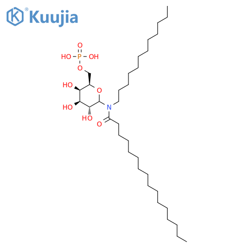 Hexadecanamide, N-dodecyl-N-(6-O-phosphono-D-galactopyranosyl)- structure