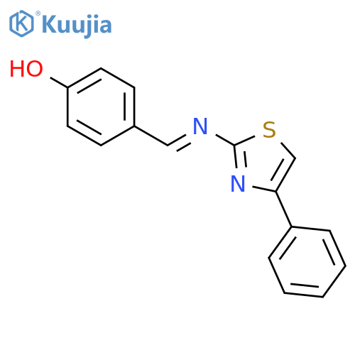 Phenol, 4-[[(4-phenyl-2-thiazolyl)imino]methyl]- structure