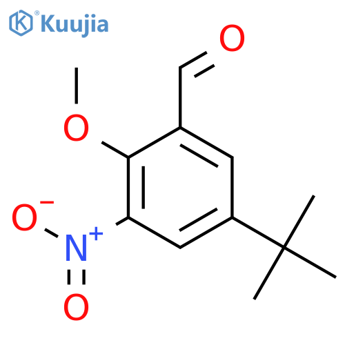 Benzaldehyde, 5-(1,1-dimethylethyl)-2-methoxy-3-nitro- structure