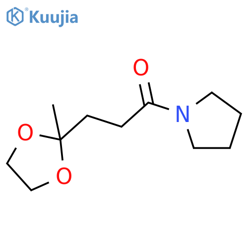 Pyrrolidine, 1-[3-(2-methyl-1,3-dioxolan-2-yl)-1-oxopropyl]- structure