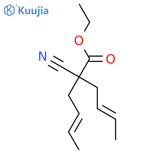 4-Hexenoic acid, 2-(2-butenyl)-2-cyano-, ethyl ester structure