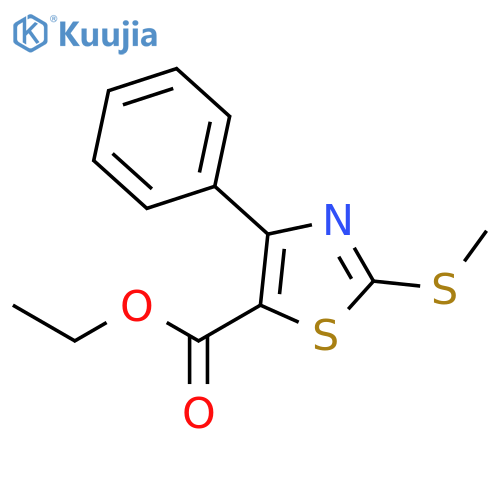 5-Thiazolecarboxylic acid, 2-(methylthio)-4-phenyl-, ethyl ester structure