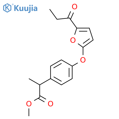 methyl 2-{4-[(5-propanoylfuran-2-yl)oxy]phenyl}propanoate structure