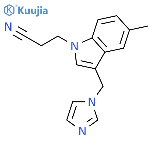 1H-Indole-1-propanenitrile, 3-(1H-imidazol-1-ylmethyl)-5-methyl- structure