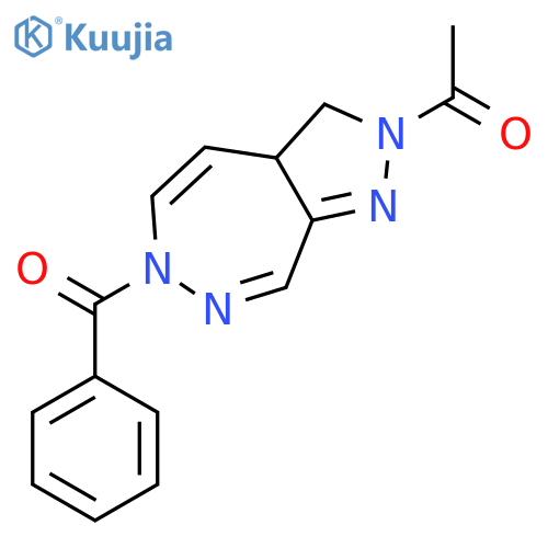 Pyrazolo[3,4-d][1,2]diazepine, 2-acetyl-6-benzoyl-2,3,3a,6-tetrahydro- structure