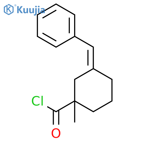 Cyclohexanecarbonyl chloride, 1-methyl-3-(phenylmethylene)-, (E)- structure