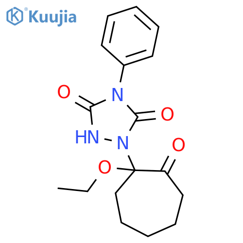 1,2,4-Triazolidine-3,5-dione, 1-(1-ethoxy-2-oxocycloheptyl)-4-phenyl- structure