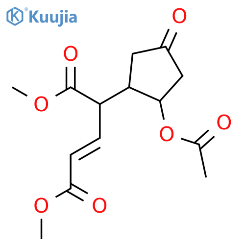 2-Pentenedioic acid, 4-[2-(acetyloxy)-4-oxocyclopentyl]-, dimethyl ester structure
