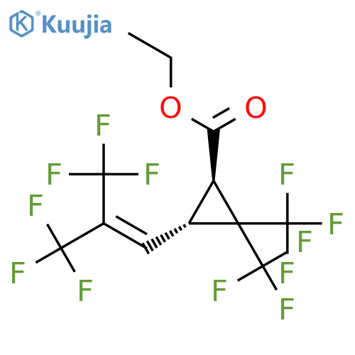 ethyl (1R,3R) - 2,2 - bis(trifluoromethyl) - 3 - [3,3,3 - trifluoro - 2 - (trifluoromethyl)prop - 1 - enyl]cyclopropane - 1 - carboxylate structure