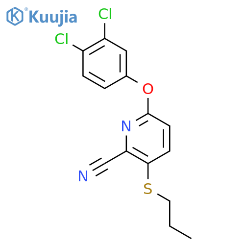 2-Pyridinecarbonitrile, 6-(3,4-dichlorophenoxy)-3-(propylthio)- structure