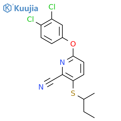 2-Pyridinecarbonitrile, 6-(3,4-dichlorophenoxy)-3-[(1-methylpropyl)thio]- structure