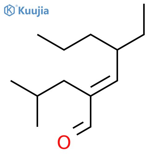 2-Heptenal, 4-ethyl-2-(2-methylpropyl)-, (E)- structure