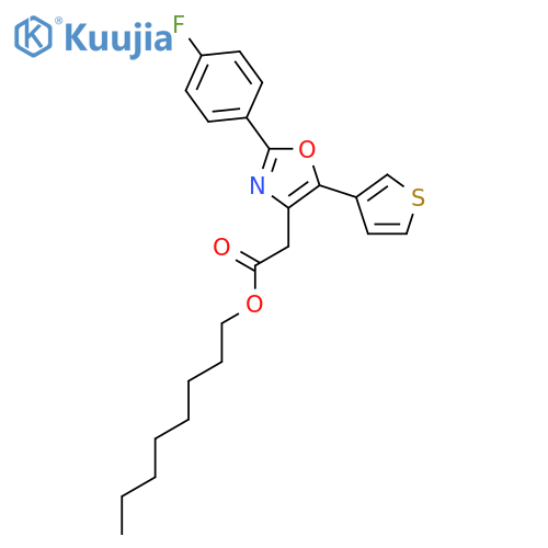 4-Oxazoleacetic acid, 2-(4-fluorophenyl)-5-(3-thienyl)-, octyl ester structure