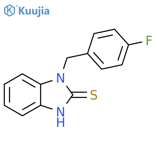 1-(4-fluorophenyl)methyl-1H-1,3-benzodiazole-2-thiol structure
